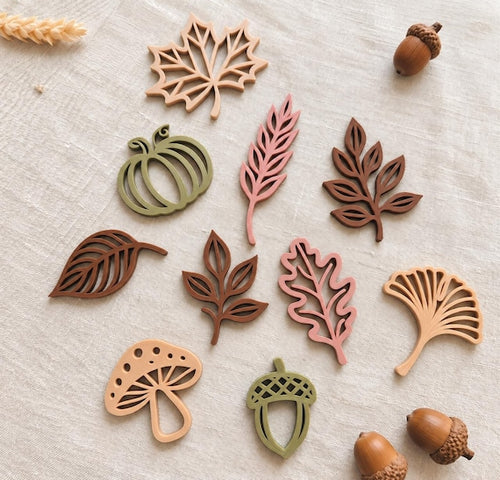10-Piece Fall Decor Set - Leaves, Acorn & Pumpkin for Table or Garland